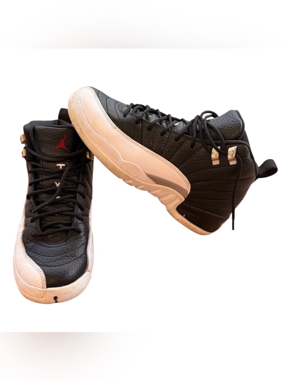 JORDAN AIR JORDAN 12 RETRO BLACK/WHITE/RED SNEAKERS 153265-006 READ DESCRIPTION